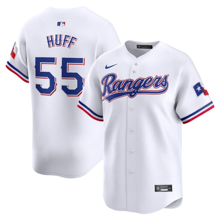 Men's Texas Rangers Sam Huff White Home Limited Player Jersey