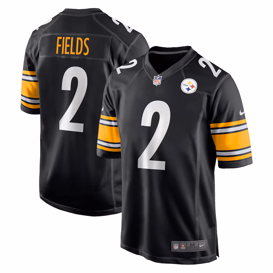 Men's Pittsburgh Steelers Justin Fields Black Game Jersey