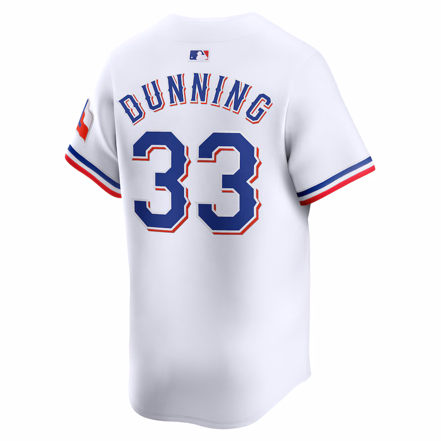 Men's Texas Rangers Dane Dunning White Home Limited Player Jersey