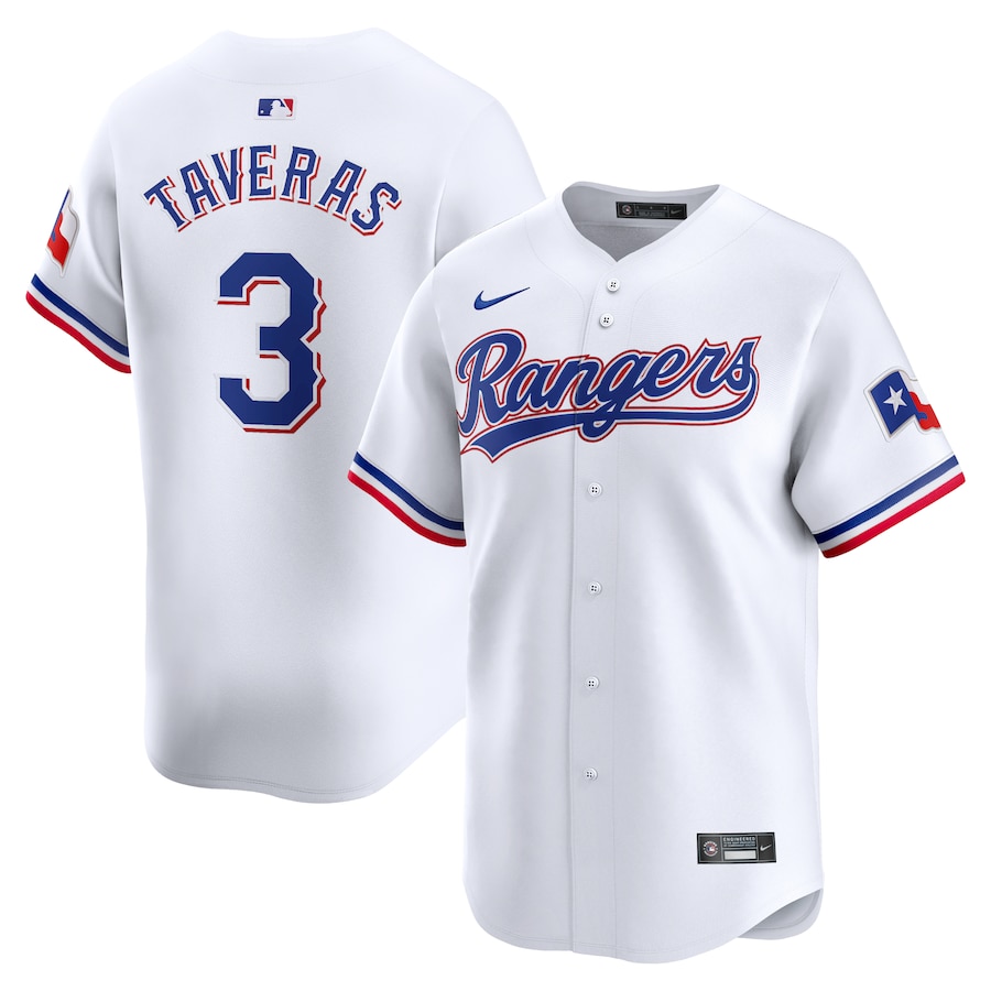 Men's Texas Rangers Leody Taveras White Home Limited Player Jersey