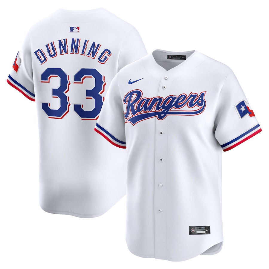 Men's Texas Rangers Dane Dunning White Home Limited Player Jersey