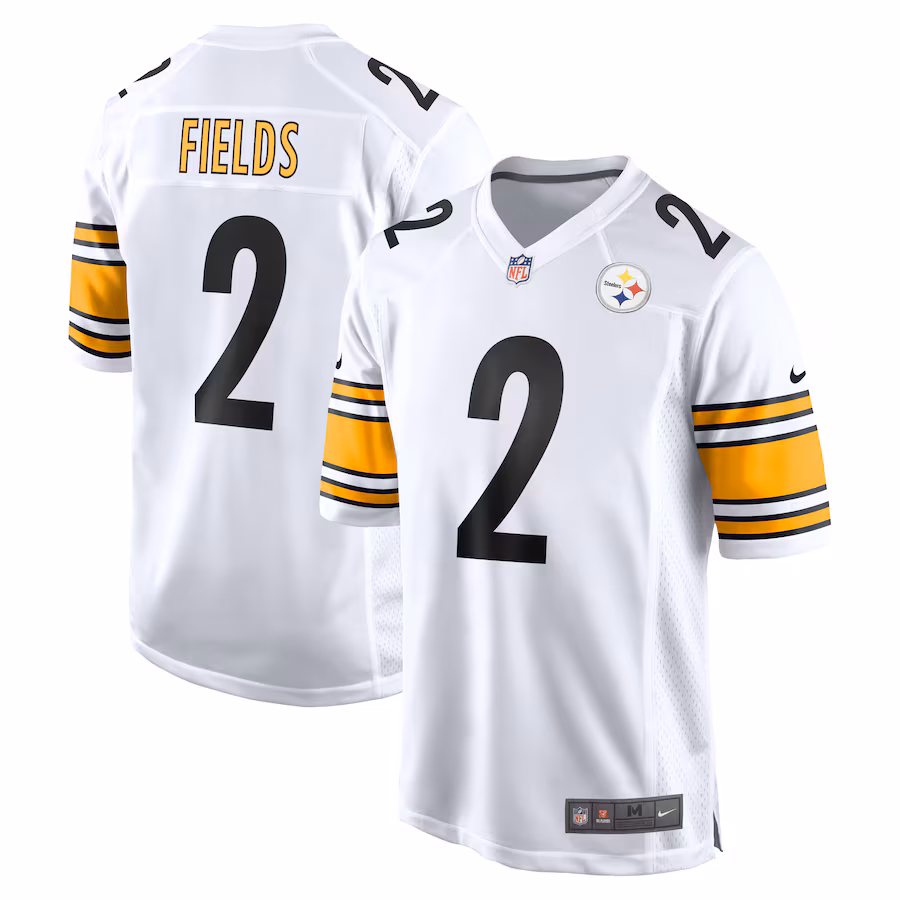 Men's Pittsburgh Steelers Justin Fields Nike White Game Jersey