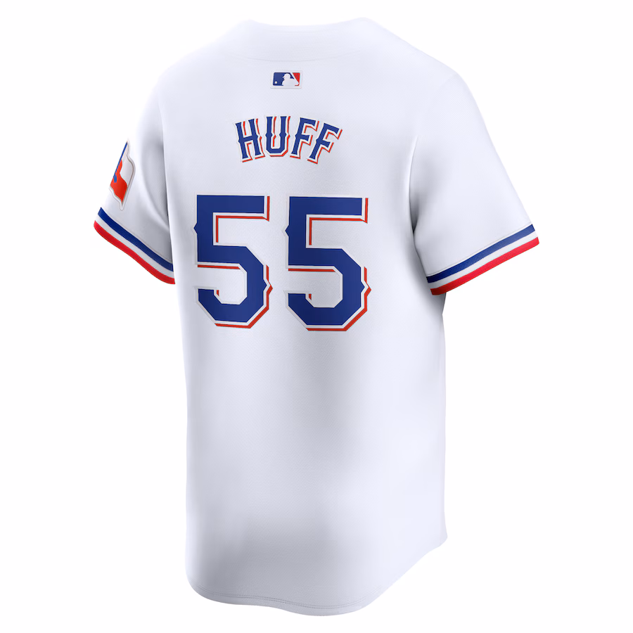 Men's Texas Rangers Sam Huff White Home Limited Player Jersey