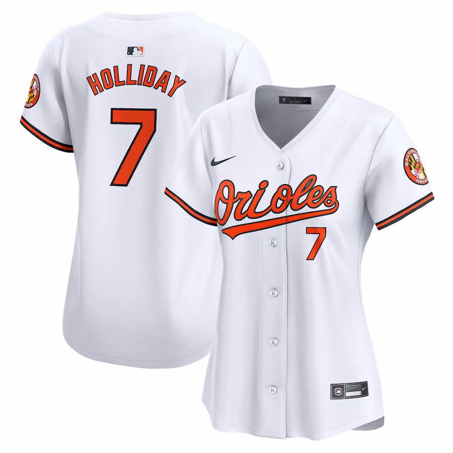 Women's Baltimore Orioles Jackson Holliday White Home Limited Player Jersey