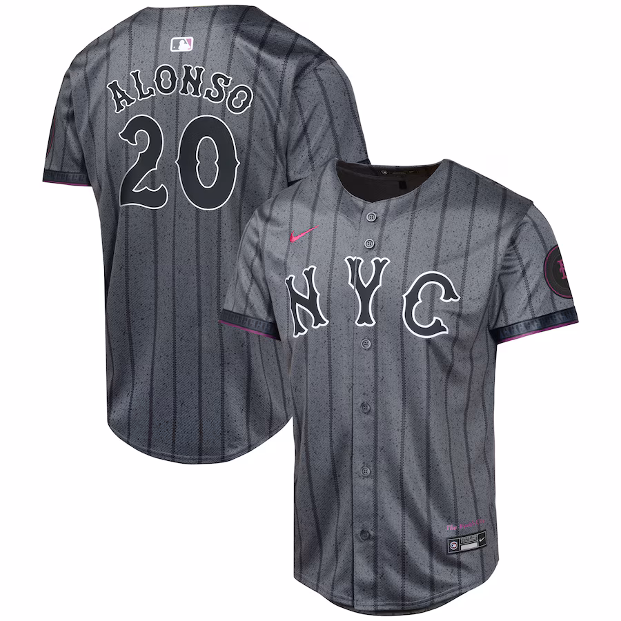 Youth New York Mets Pete Alonso Graphite 2024 City Connect Limited Player Jersey