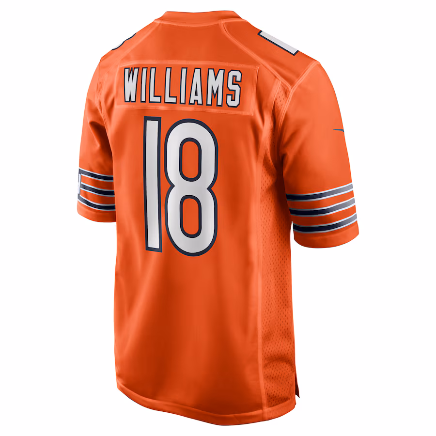 Men's Chicago Bears Caleb Williams Orange Alternate 2024 NFL Draft First Round Pick Player Game Jersey