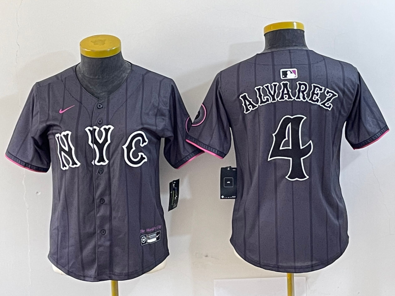Women's New York Mets Francisco Alvarez Graphite 2024 City Connect Limited Player Jersey