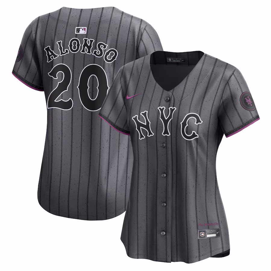 Women's New York Mets Pete Alonso Graphite 2024 City Connect Limited Player Jersey