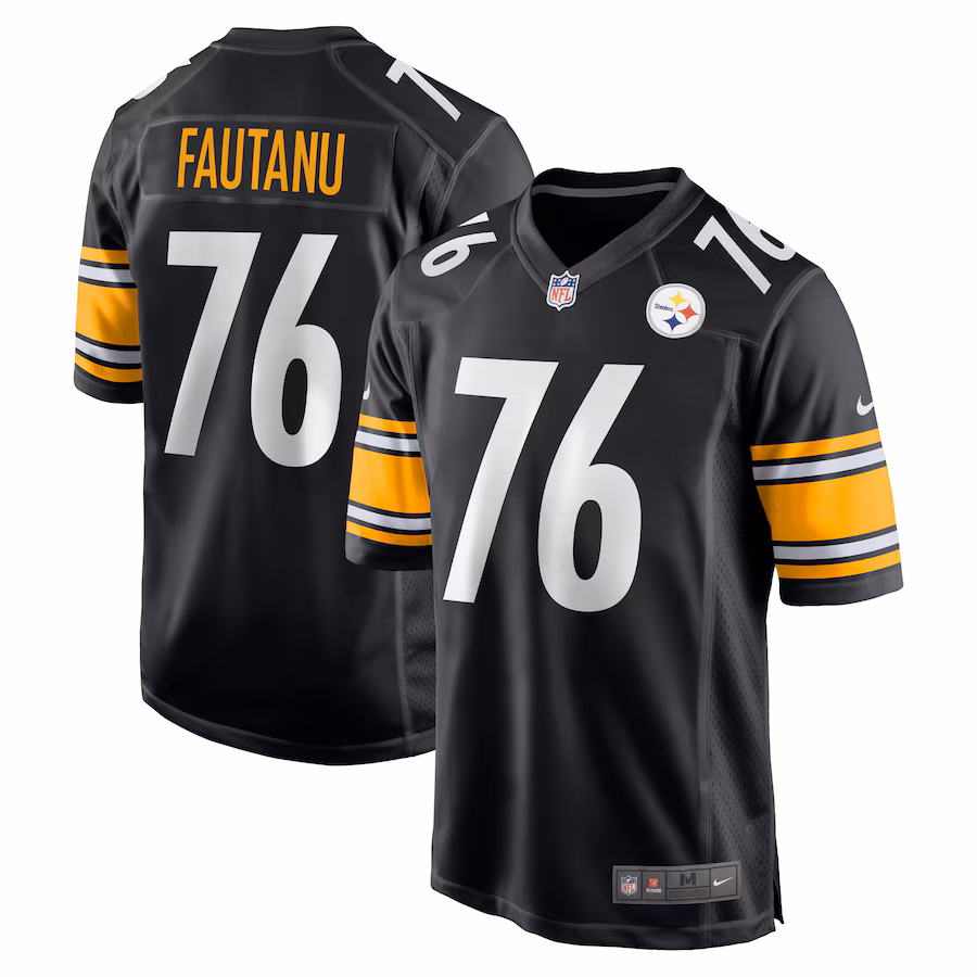 Men's Pittsburgh Steelers Troy Fautanu Black 2024 NFL Draft First Round Pick Player Game Jersey