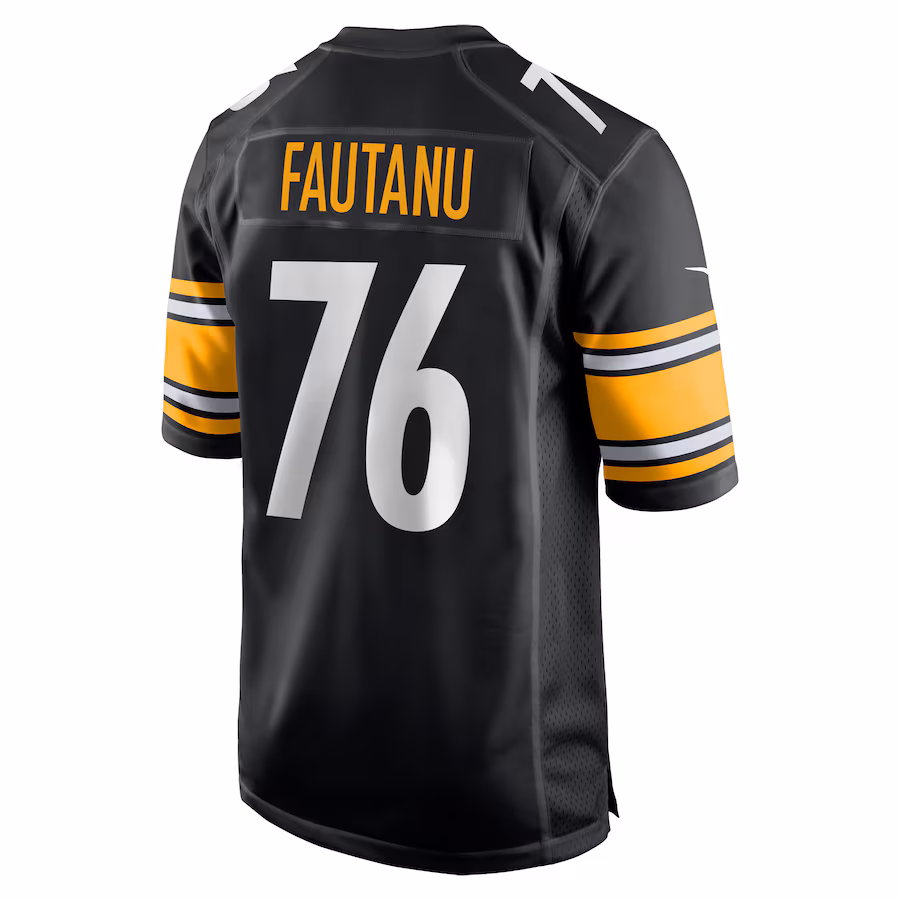 Men's Pittsburgh Steelers Troy Fautanu Black 2024 NFL Draft First Round Pick Player Game Jersey