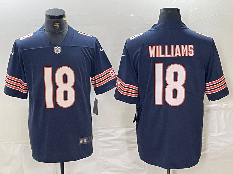 Men's Chicago Bears Caleb Williams Navy 2024 NFL Draft First Round Pick Player Vapor Limited Jersey