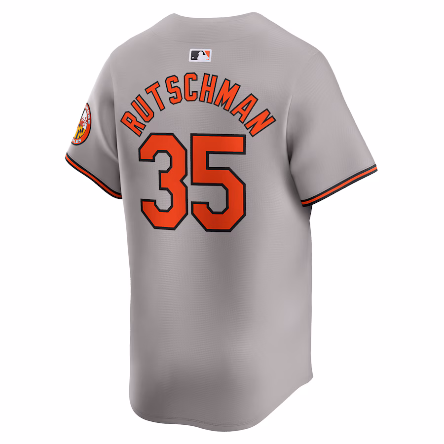 Men's Baltimore Orioles Adley Rutschman Nike Orange Road Limited Player Jersey