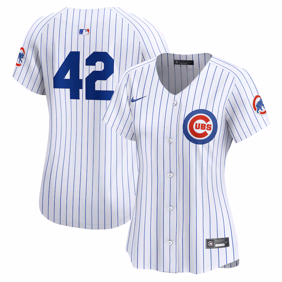 Women's Chicago Cubs Nike White 2024 Jackie Robinson Day Home Limited Jersey