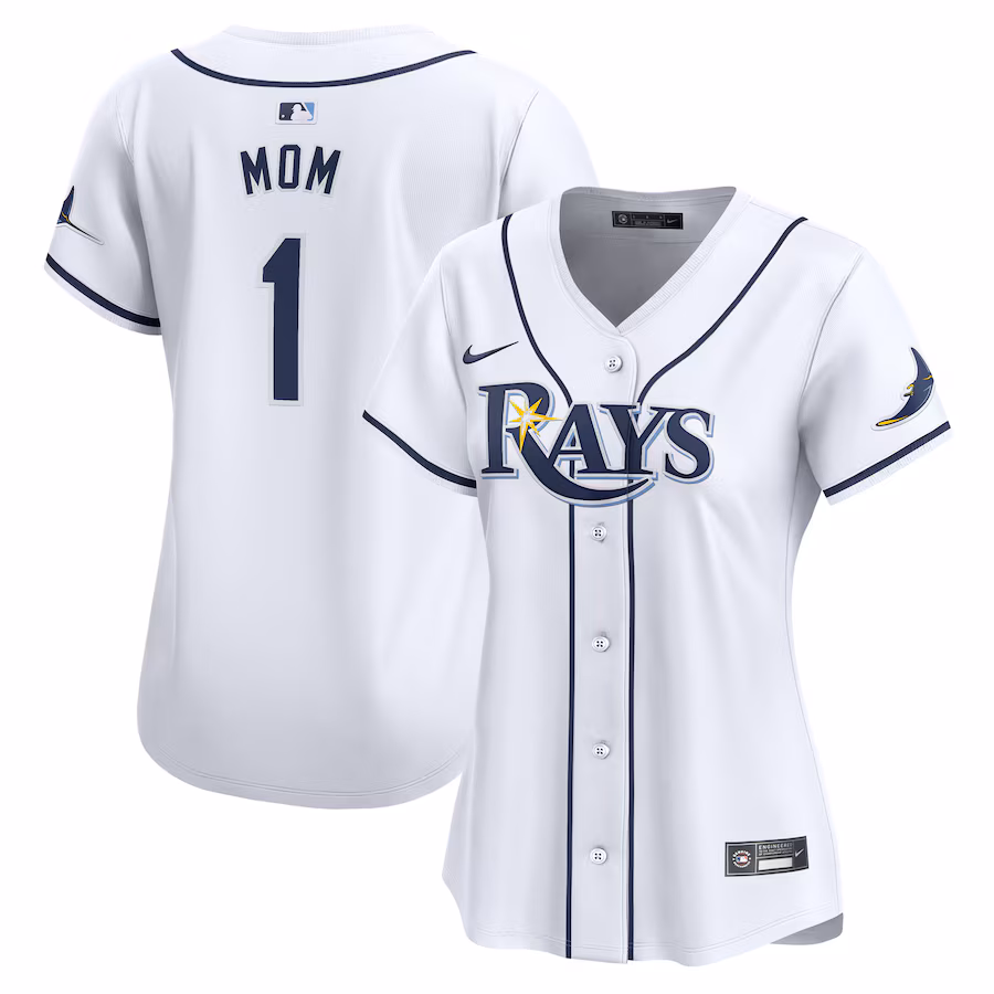 Women's Tampa Bay Rays Nike White #1 Mom Home Limited Jersey
