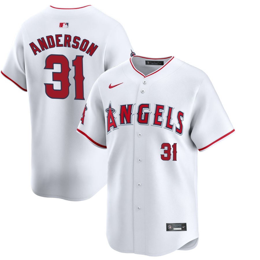 Men's Los Angeles Angels Tyler Anderson Nike White Home Limited Player Jersey