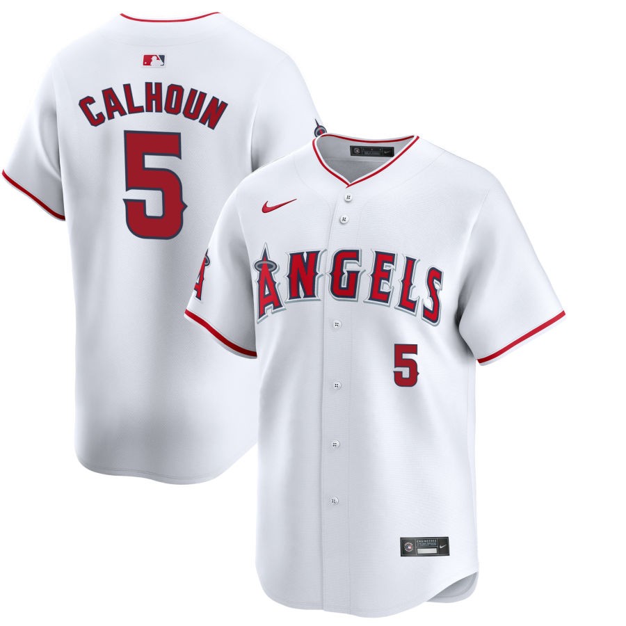 Men's Los Angeles Angels Willie Calhoun Nike White Home Limited Player Jersey