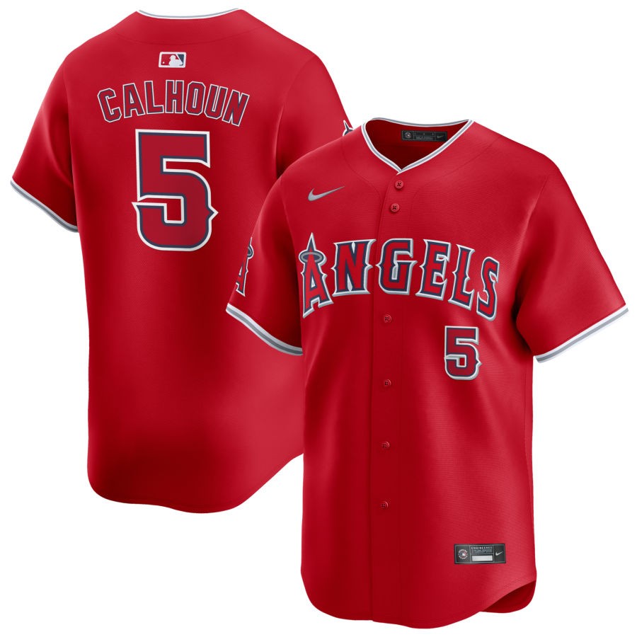 Men's Los Angeles Angels Willie Calhoun Nike Red Alternate Limited Player Jersey