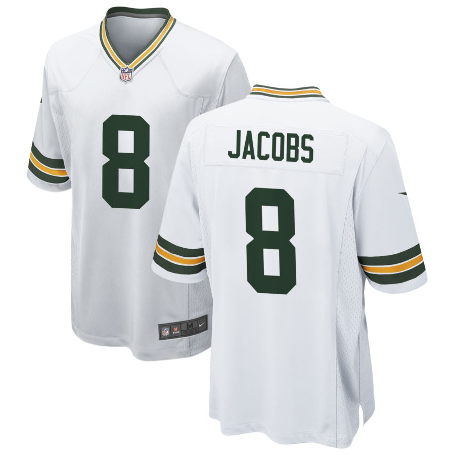 Men's Green Bay Packers Josh Jacobs White Team Game Jersey