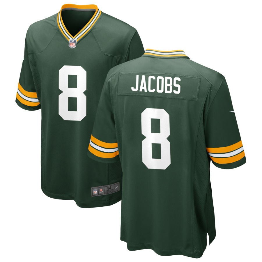Men's Green Bay Packers Josh Jacobs Green Team Game Jersey