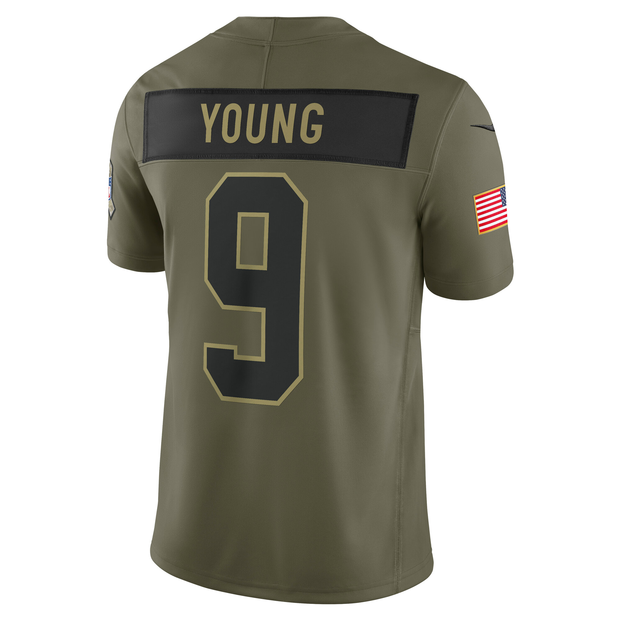 Men's Carolina Panthers Bryce Young Olive 2025 Salute to Service Limited Jersey
