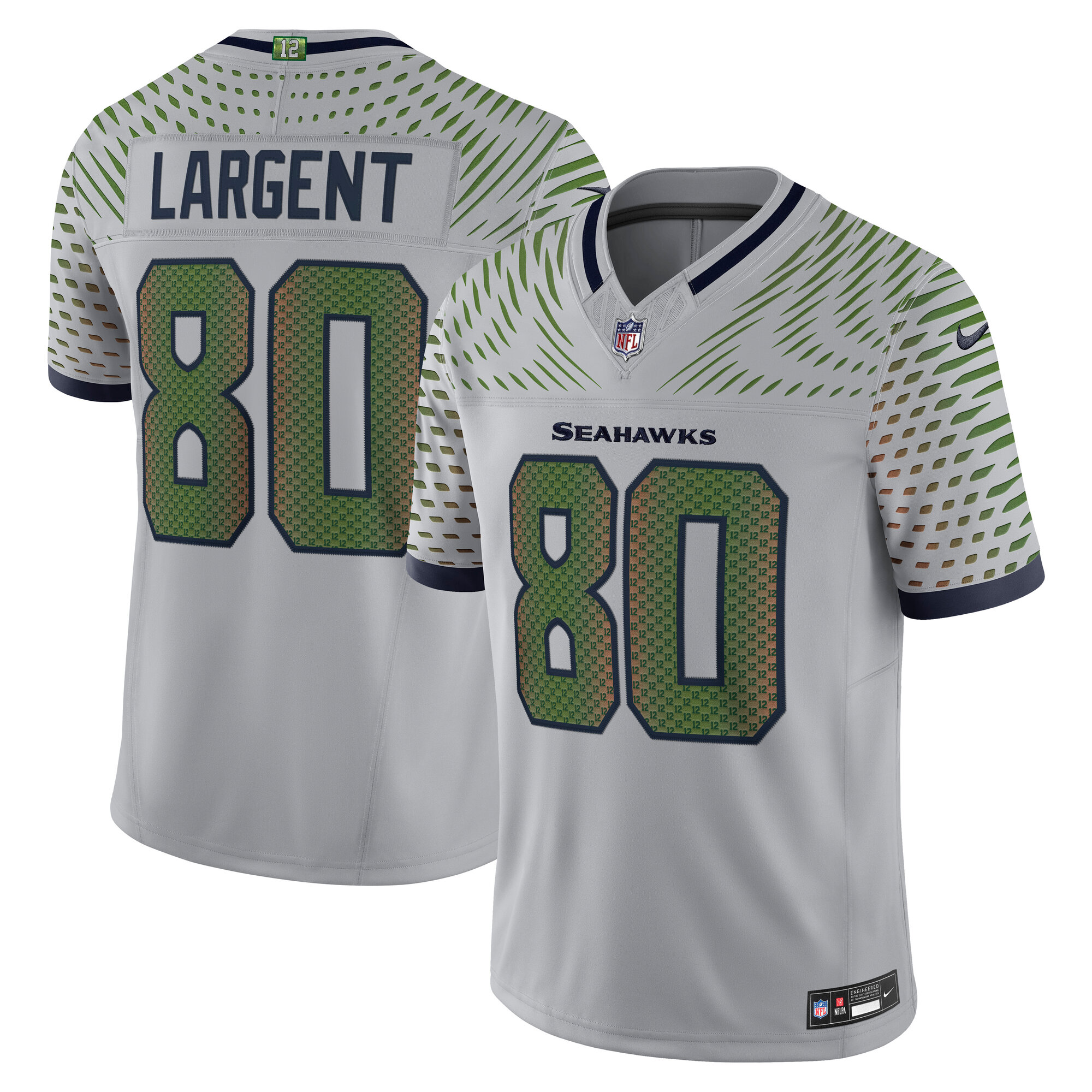 Men's Seattle Seahawks Steve Largent Wolf Gray 2025 Rivalries Collection Retired Player Limited Jersey