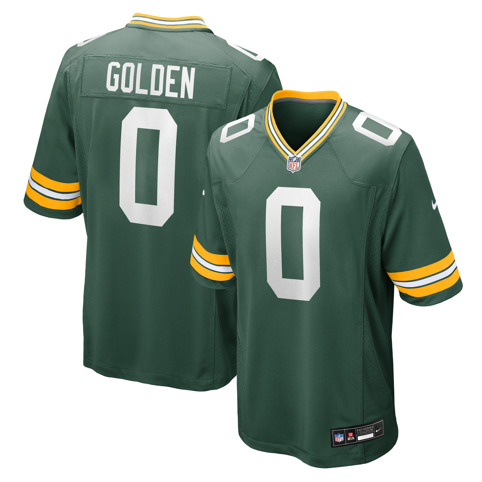 Men's Green Bay Packers Matthew Golden Green 2025 NFL Draft First Round Pick Game Jersey