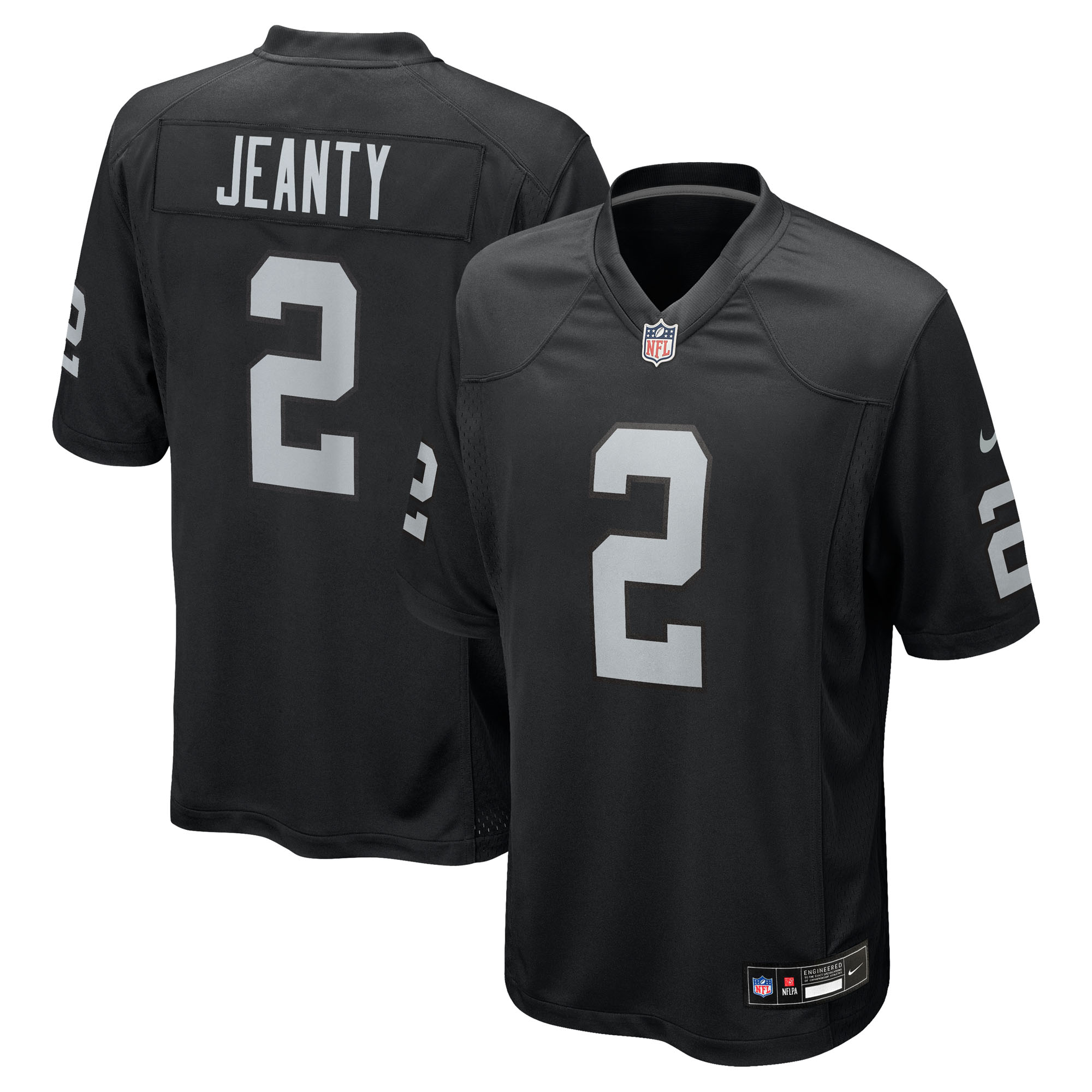 Men's Las Vegas Raiders Ashton Jeanty Black 2025 NFL Draft First Round Pick Game Jersey
