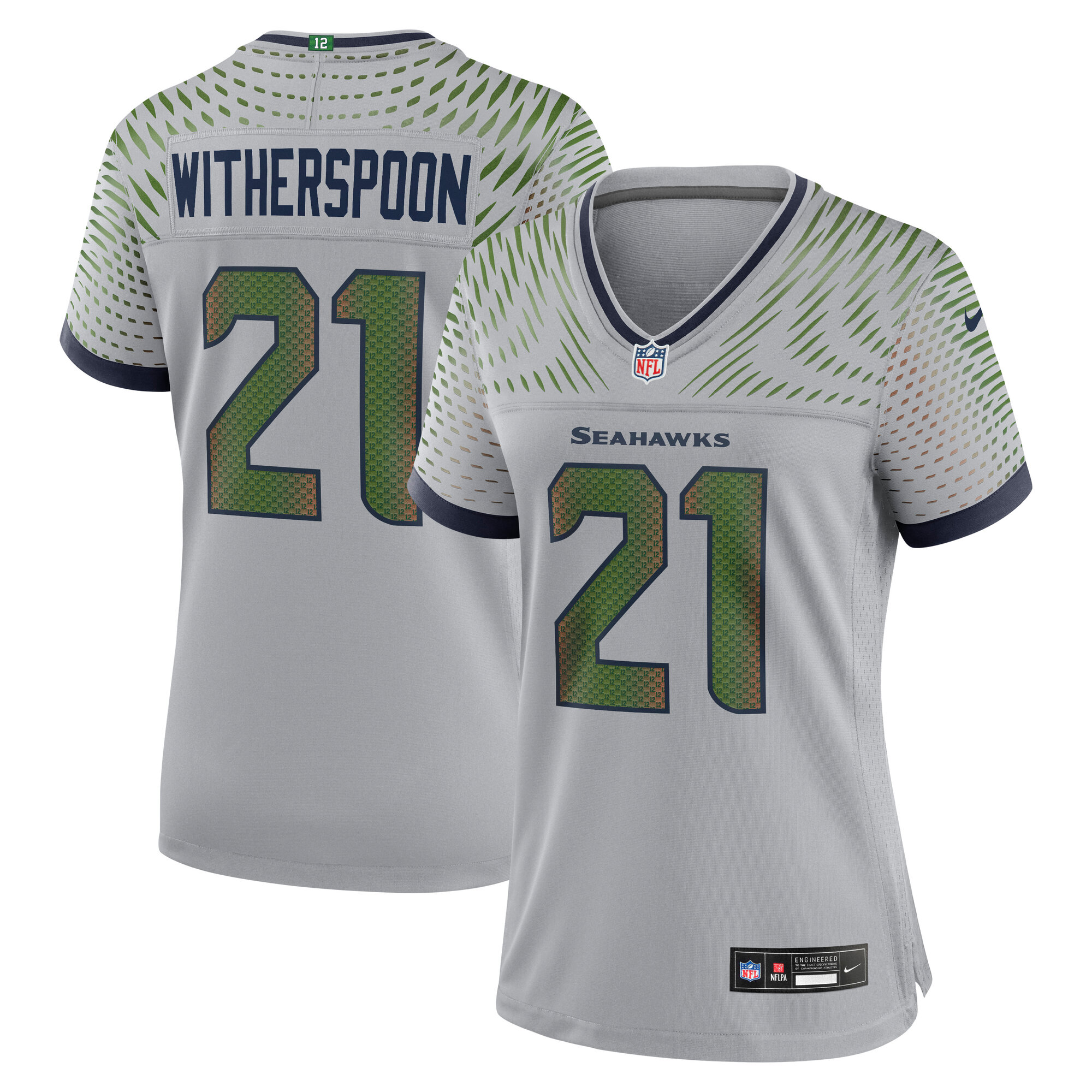 Women's Seattle Seahawks Devon Witherspoon Wolf Gray 2025 Rivalries Collection Game Jersey