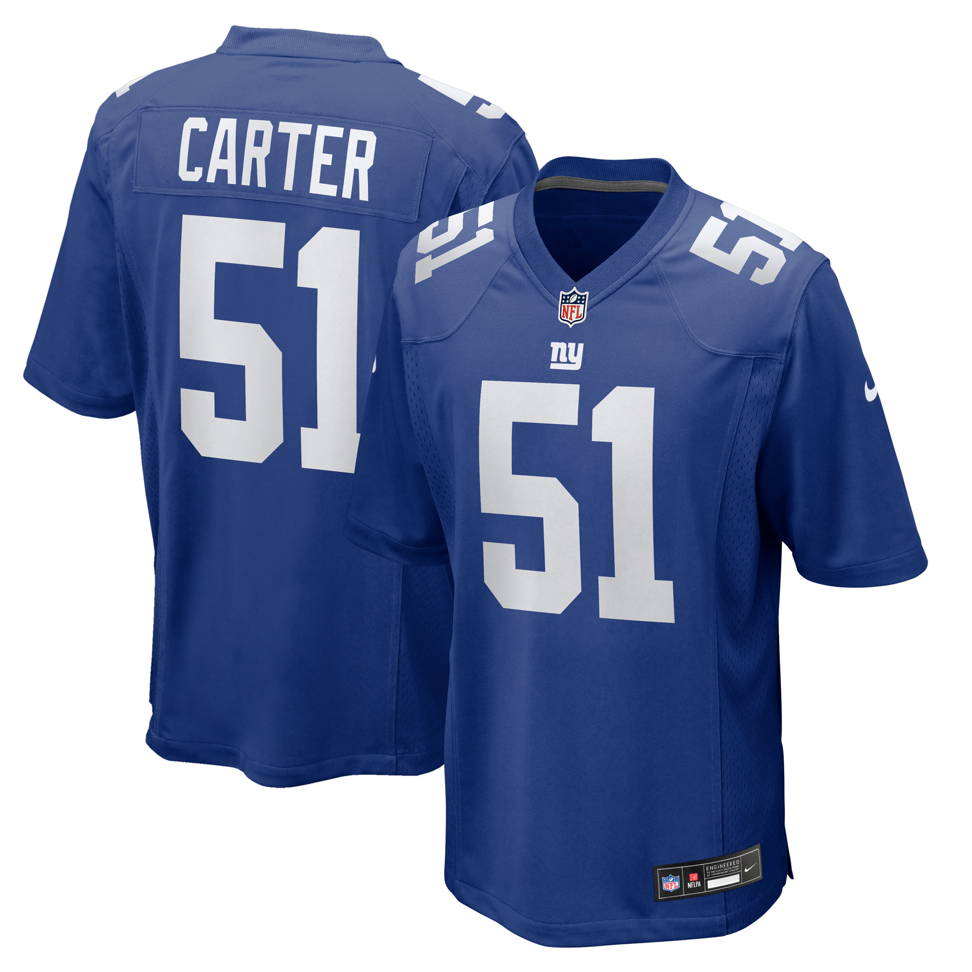 Men's New York Giants Abdul Carter Royal 2025 NFL Draft First Round Pick Game Jersey
