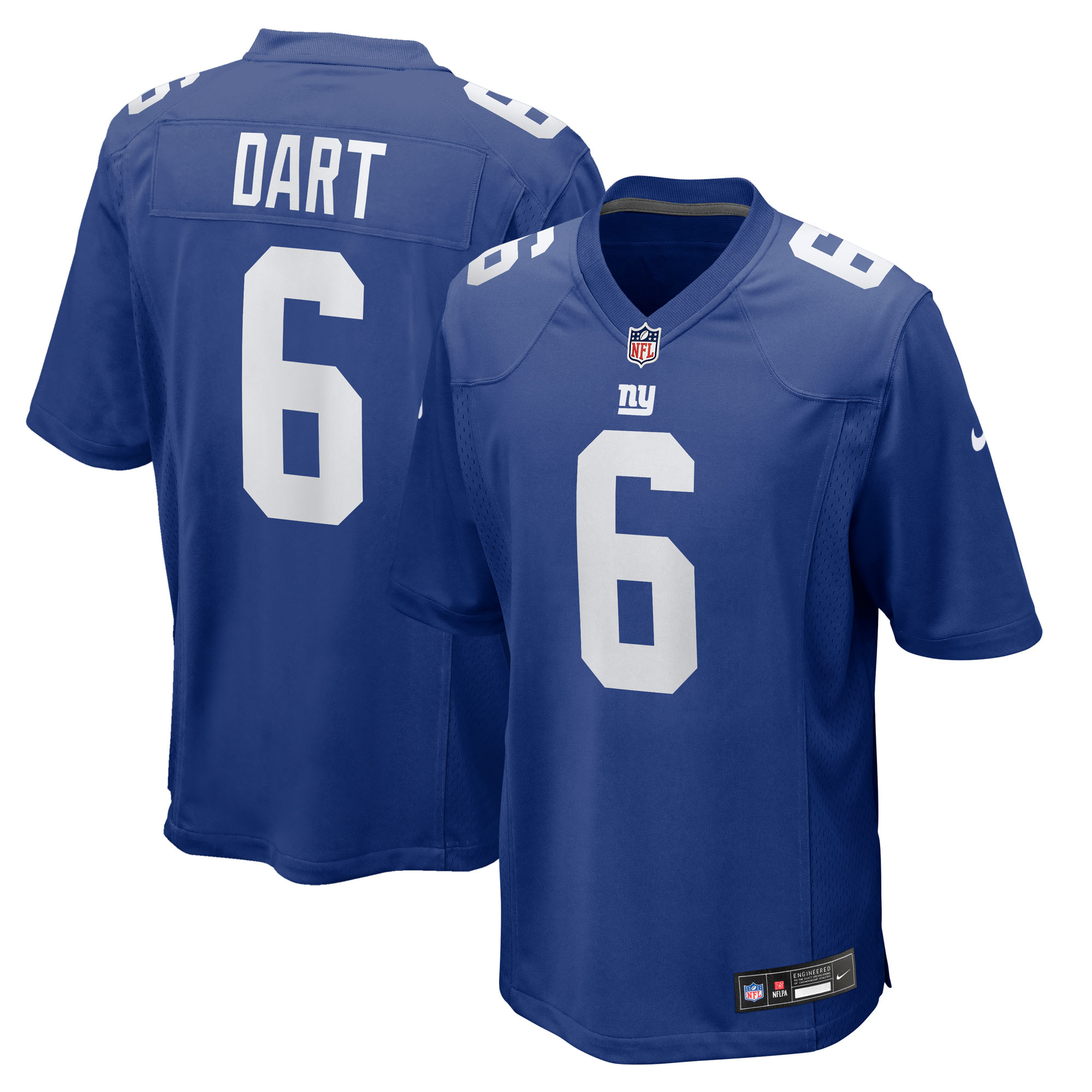 Men's New York Giants Jaxson Dart Royal 2025 NFL Draft First Round Pick Game Jersey