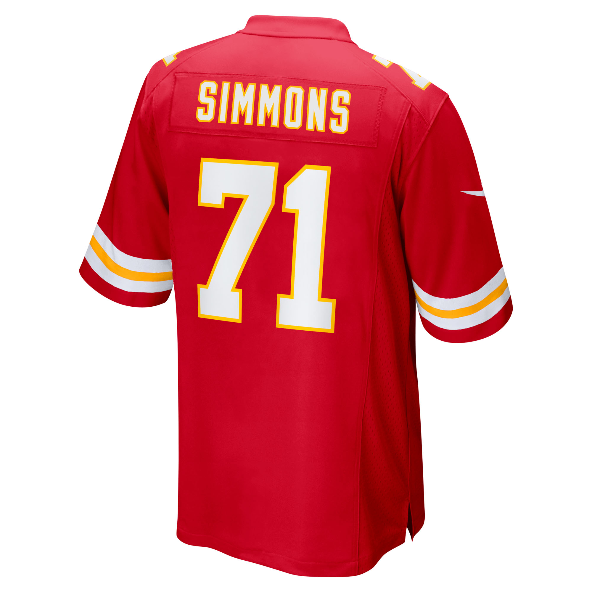 Men's Kansas City Chiefs Josh Simmons Red 2025 NFL Draft First Round Pick Game Jersey