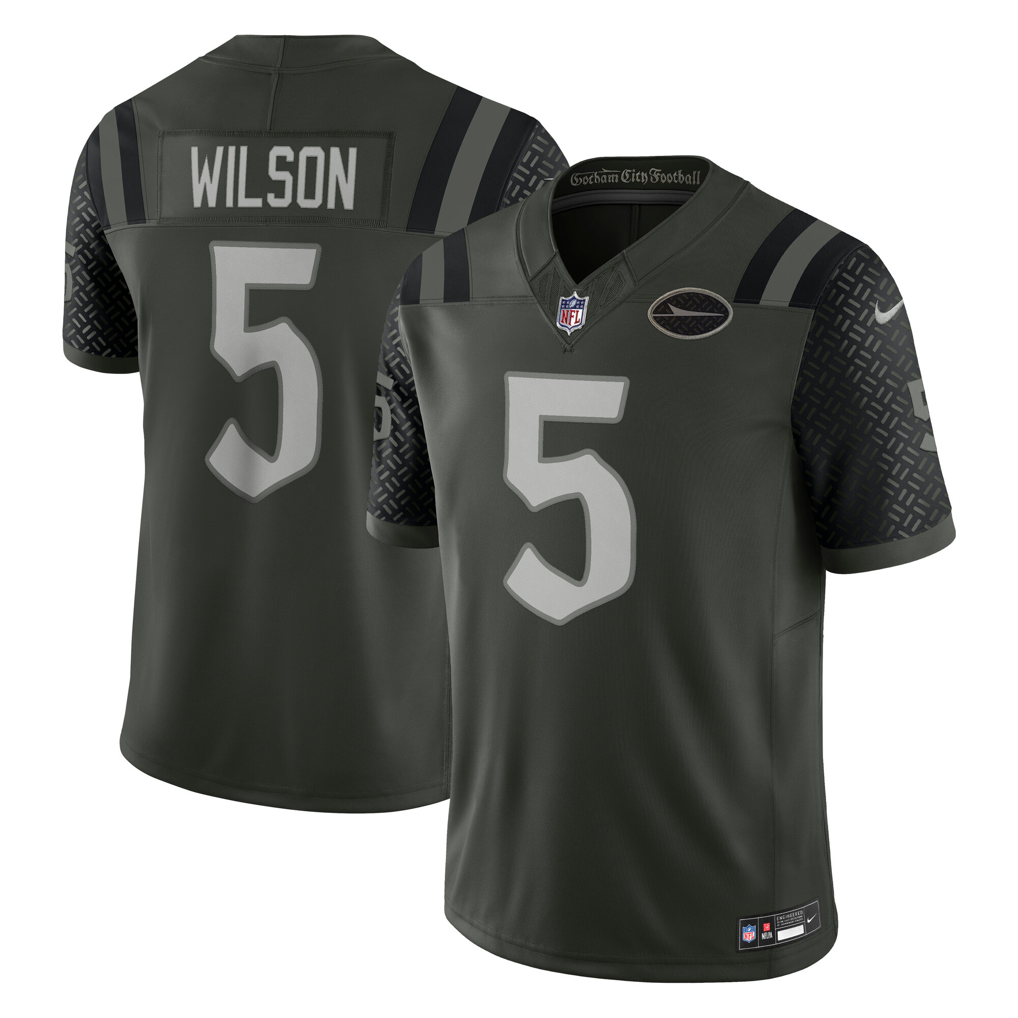 Men's New York Jets Garrett Wilson Gotham Green 2025 Rivalries Collection Limited Jersey