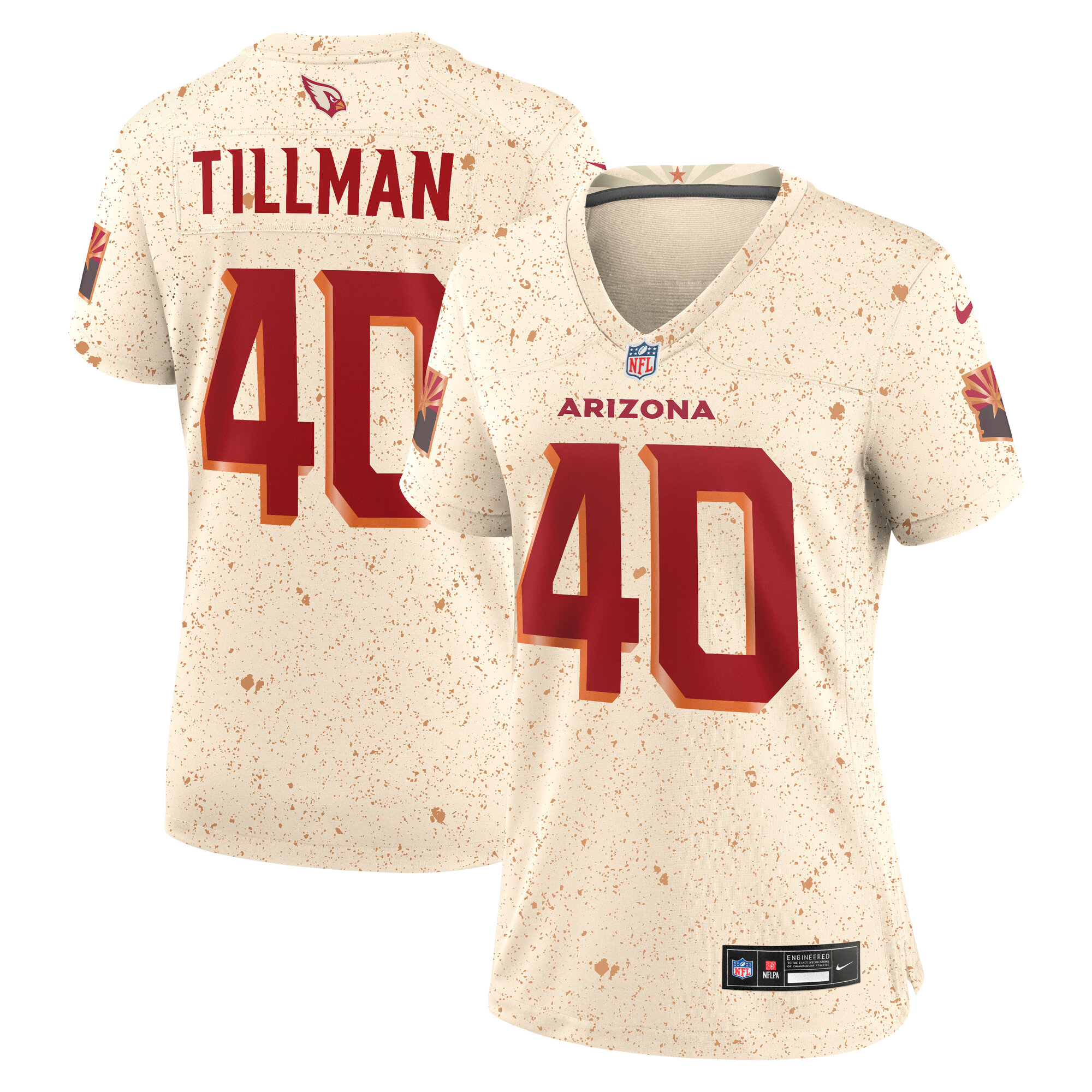 Women's Arizona Cardinals Pat Tillman Natural 2025 Rivalries Collection Retired Player Game Jersey