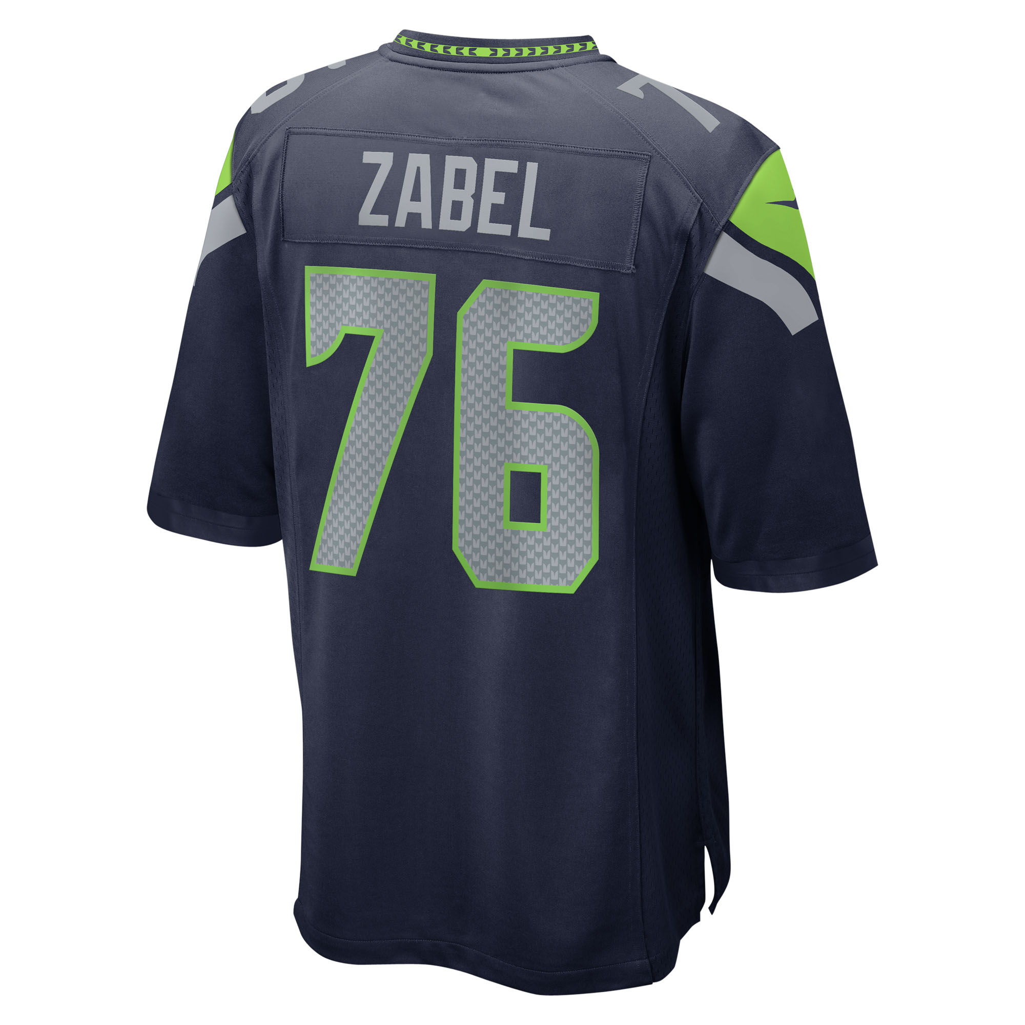 Men's Seattle Seahawks Grey Zabel College Navy 2025 NFL Draft First Round Pick Game Jersey