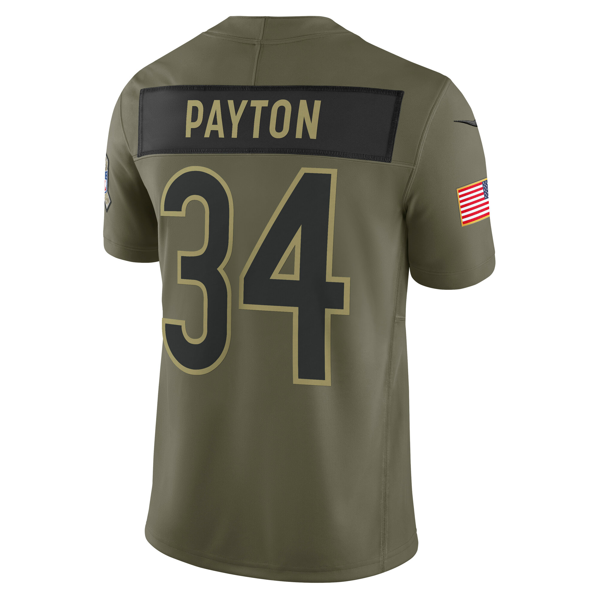 Men's Chicago Bears Walter Payton Olive 2025 Salute to Service Retired Limited Jersey