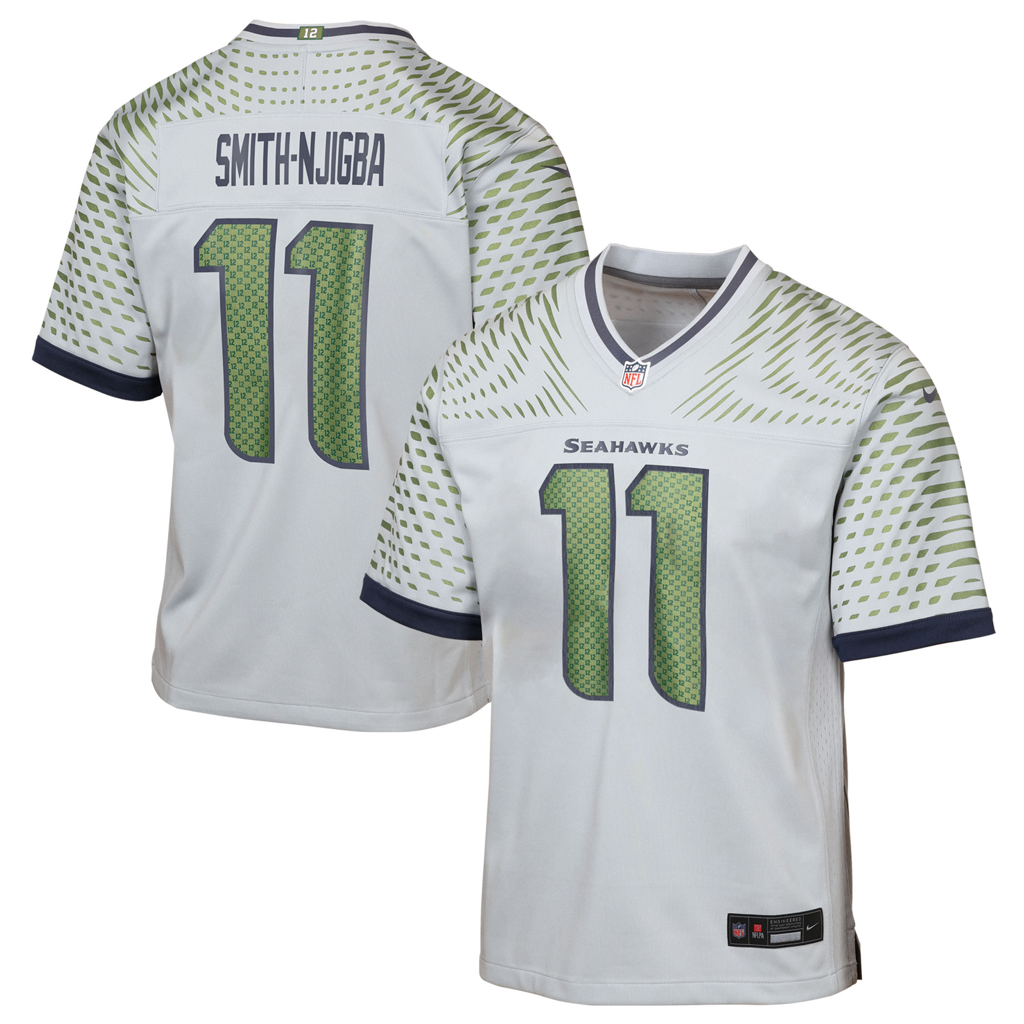 Youth Seattle Seahawks Jaxon Smith-Njigba Wolf Gray 2025 Rivalries Collection Game Jersey