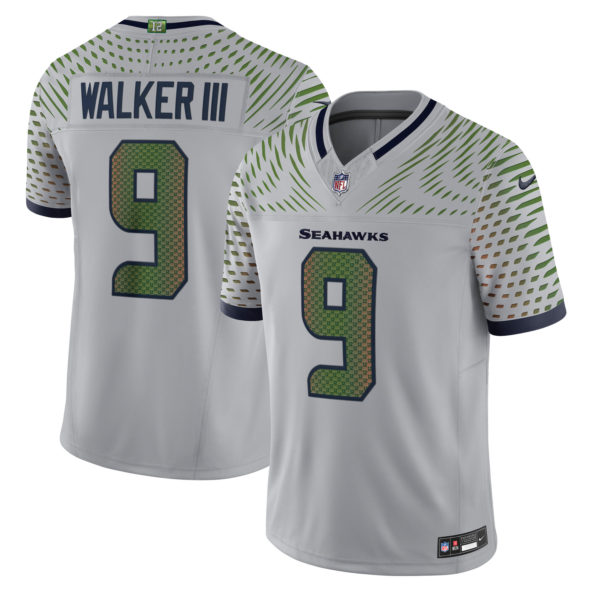 Men's Seattle Seahawks Kenneth Walker III Wolf Gray 2025 Rivalries Collection Limited Jersey