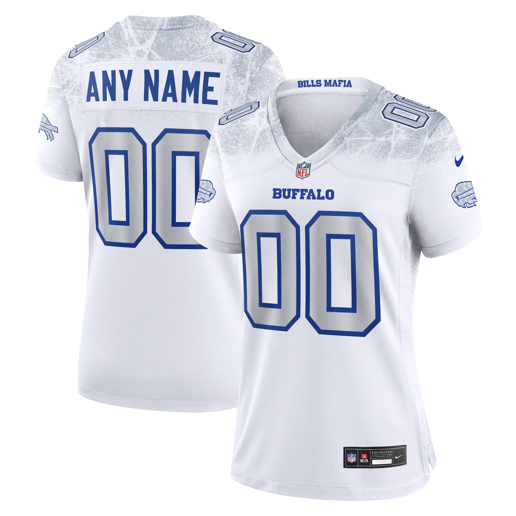Women's Buffalo Bills White 2025 Rivalries Collection Custom Game Jersey
