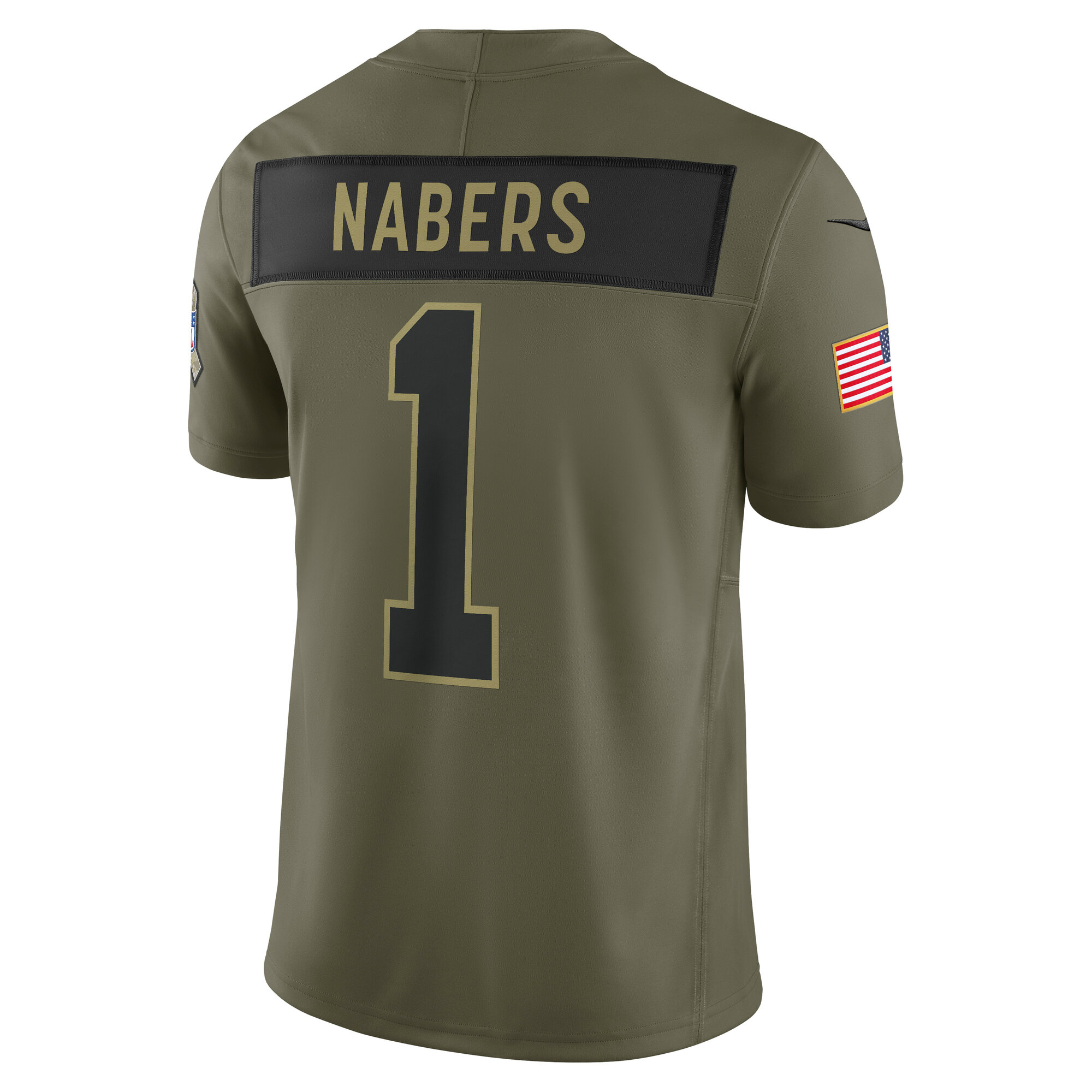 Men's New York Giants Malik Nabers Olive 2025 Salute to Service Limited Jersey