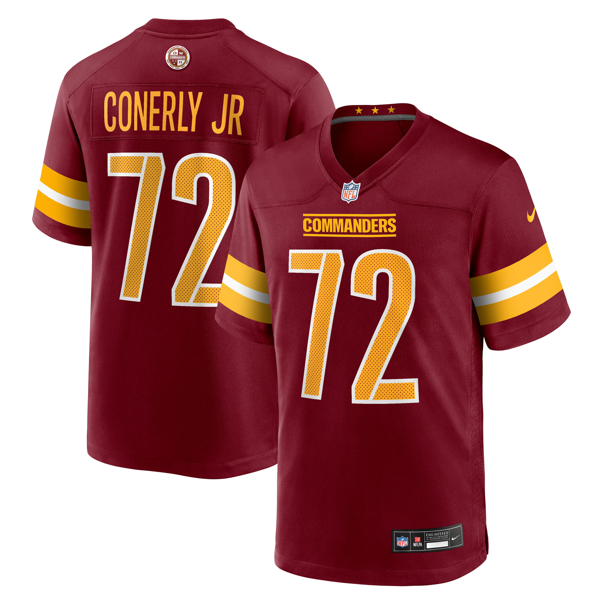Men's Washington Commanders Josh Conerly Jr. Burgundy 2025 NFL Draft First Round Pick Game Jersey