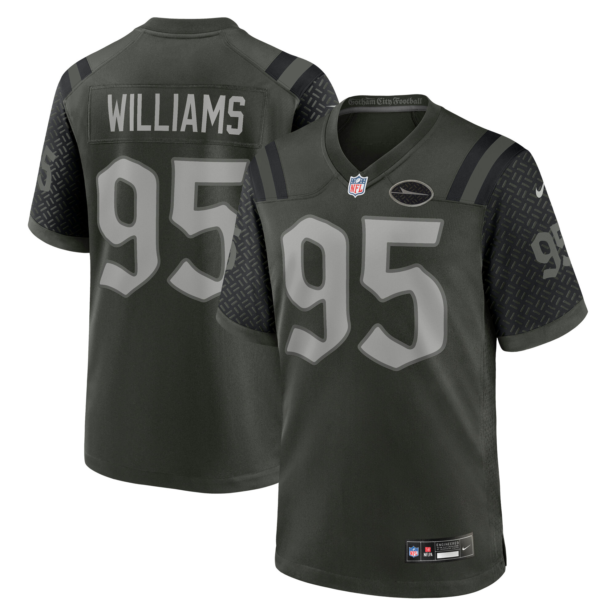 Men's New York Jets Quinnen Williams Gotham Green 2025 Rivalries Collection Game Jersey