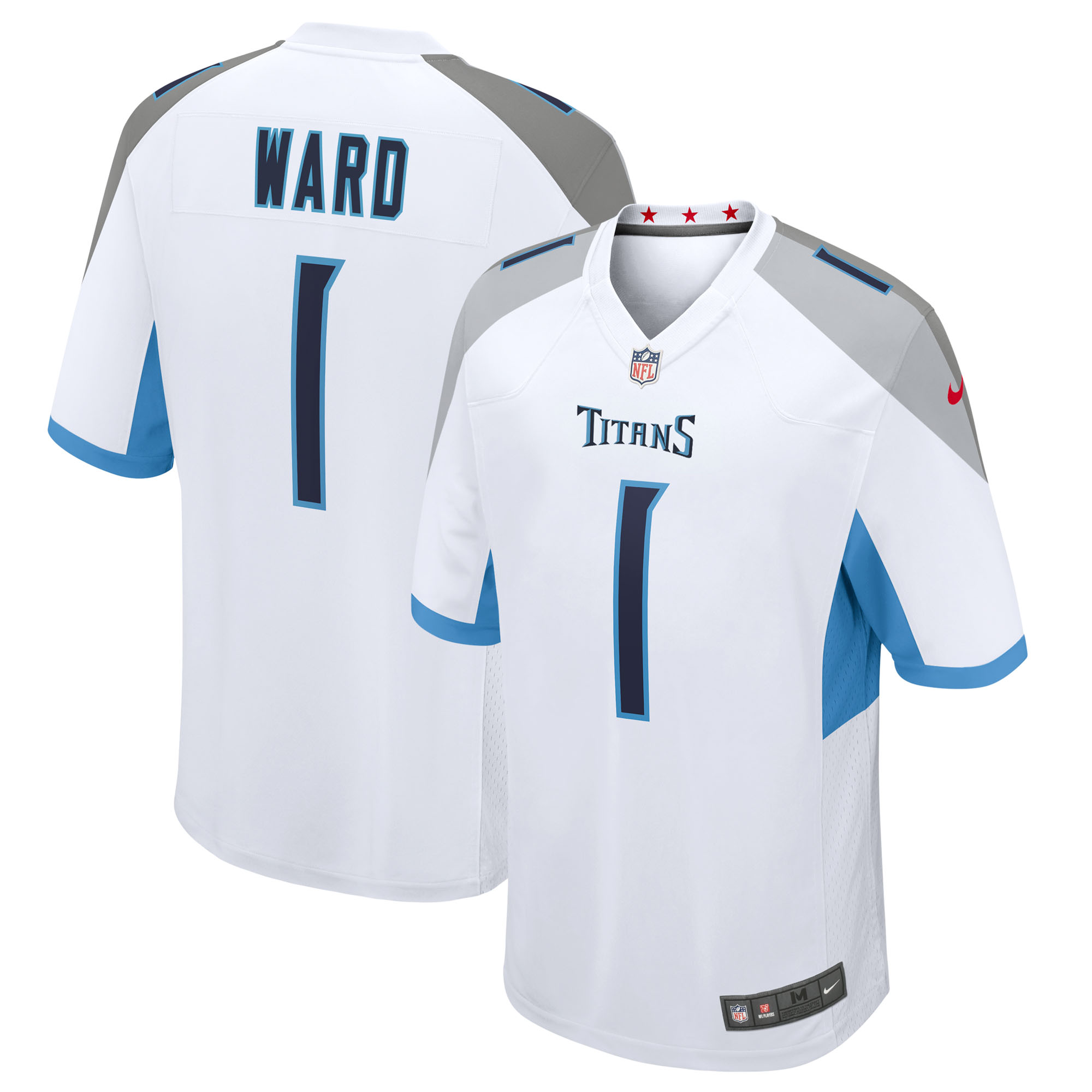 Men's Tennessee Titans Cameron Ward White 2025 NFL Draft First Round Pick Game Jersey