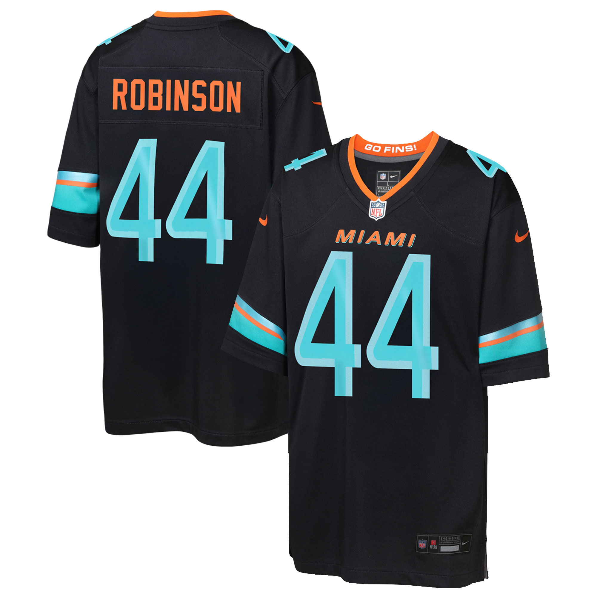 Youth Miami Dolphins Chop Robinson Pitch Blue 2025 Rivalries Collection Game Jersey