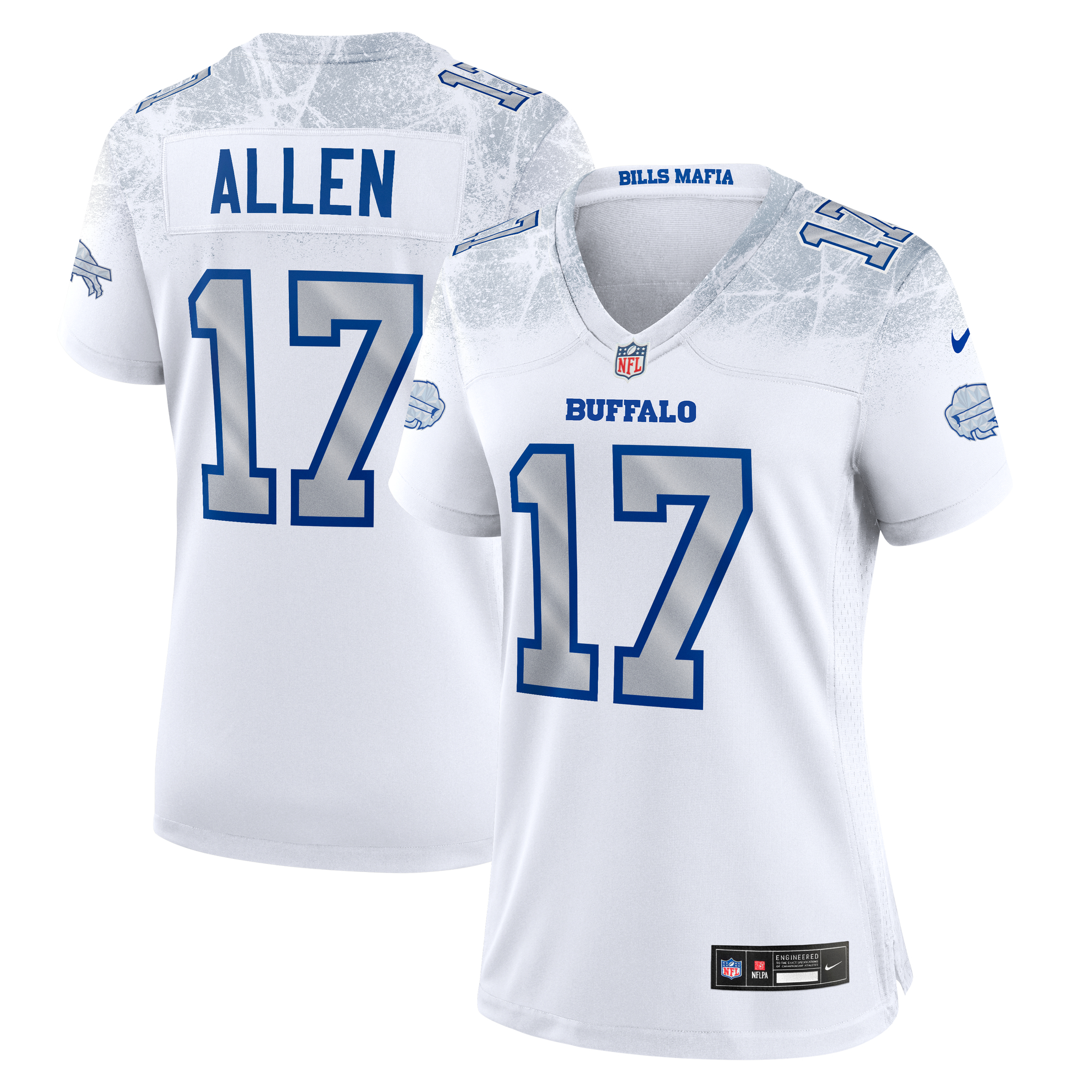 Women's Buffalo Bills Josh Allen White 2025 Rivalries Collection Game Jersey