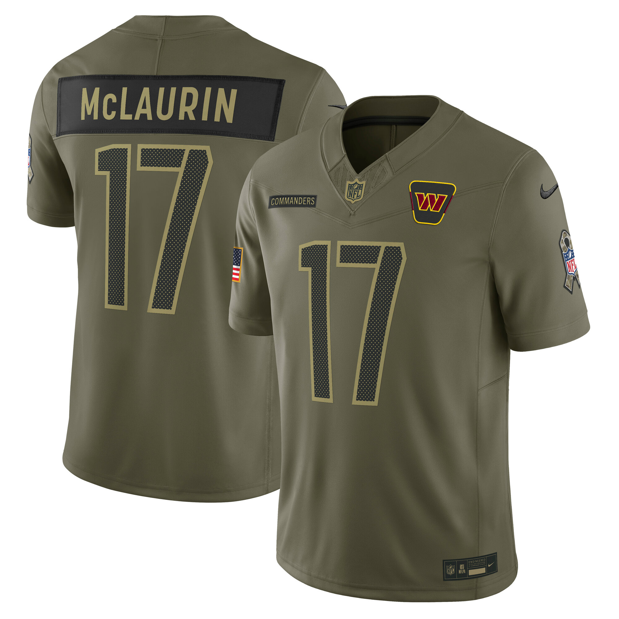 Men's Washington Commanders Terry McLaurin Olive 2025 Salute to Service Limited Jersey