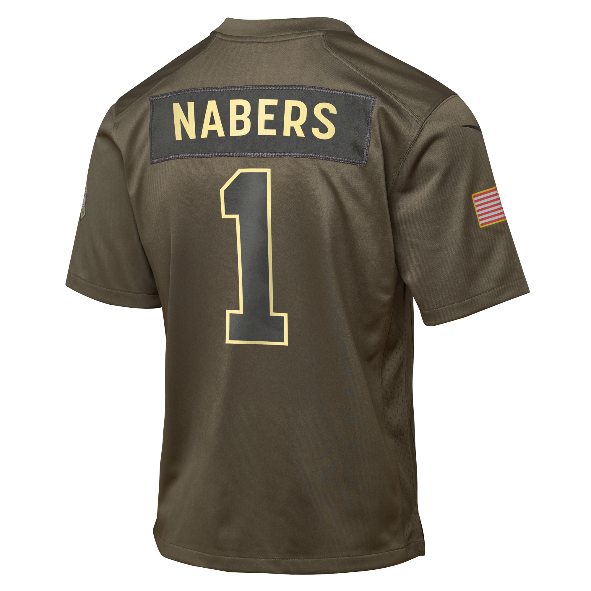 Youth New York Giants Malik Nabers Olive 2025 Salute to Service Game Jersey