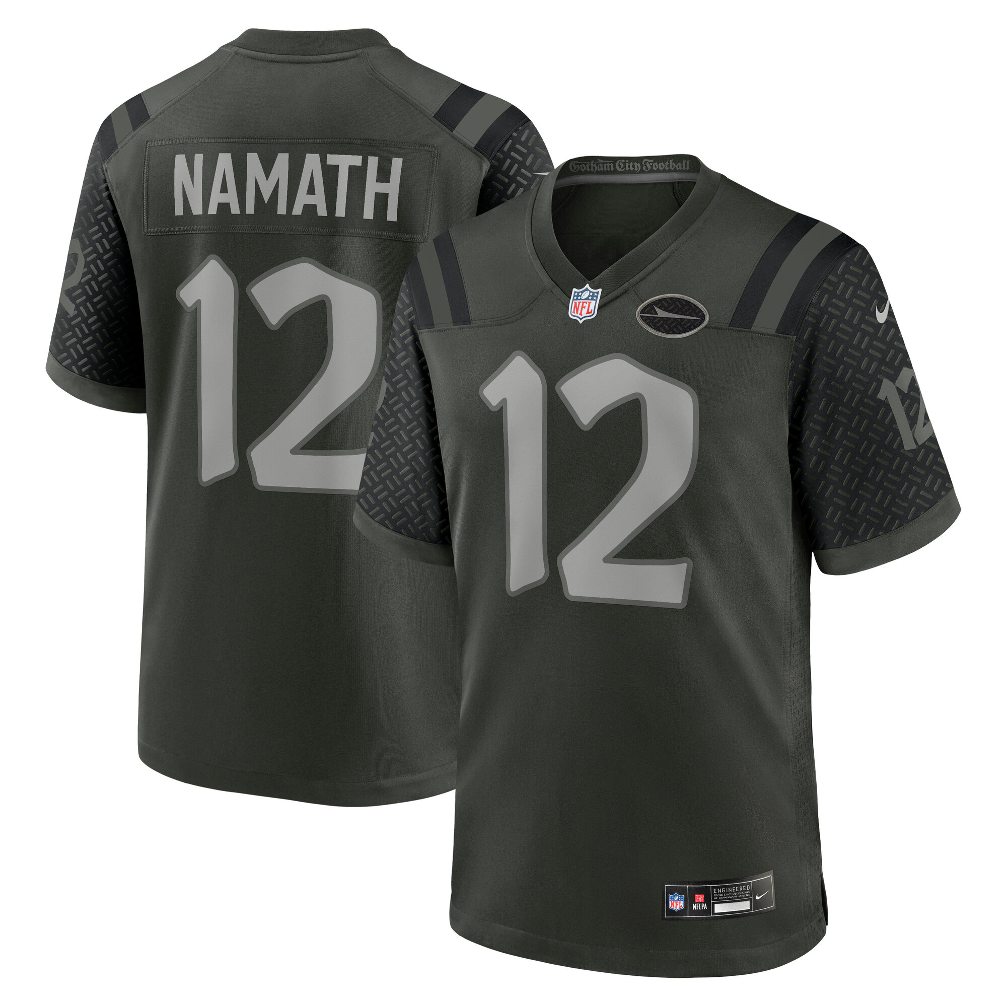 Men's New York Jets Joe Namath Gotham Green 2025 Rivalries Collection Retired Player Game Jersey
