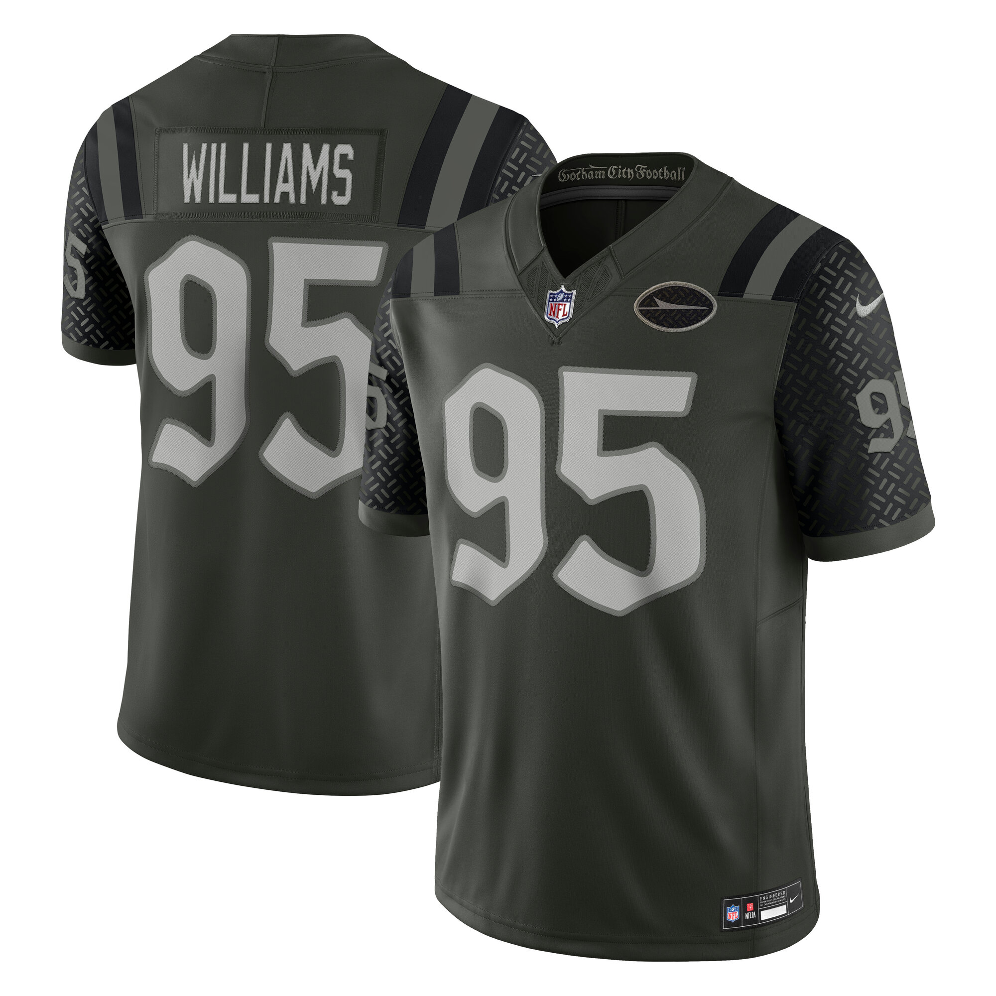 Men's New York Jets Quinnen Williams Gotham Green 2025 Rivalries Collection Limited Jersey