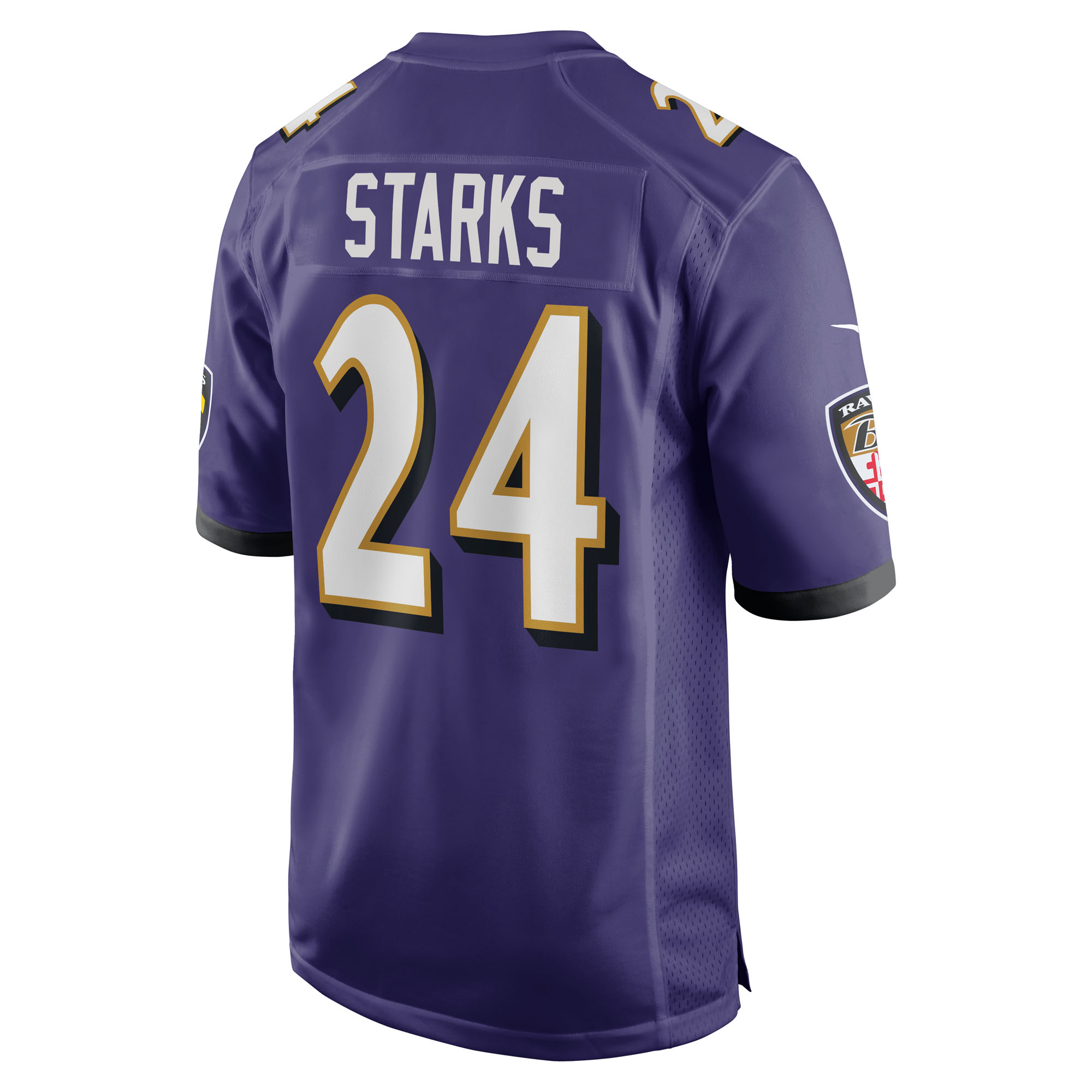 Men's Baltimore Ravens Malaki Starks Purple 2025 NFL Draft First Round Pick Game Jersey