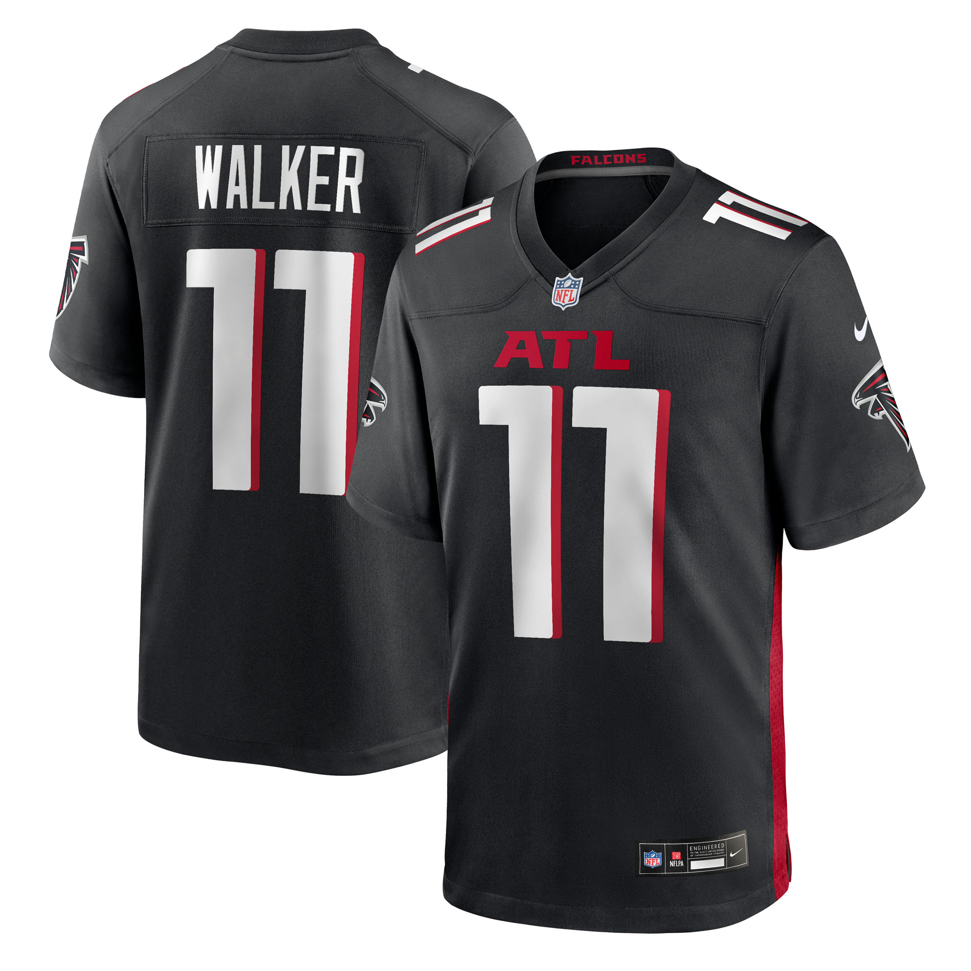 Men's Atlanta Falcons Jalon Walker Black 2025 NFL Draft First Round Pick Game Jersey